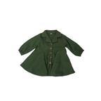1-2Y Dark Green Button Down Coat Dress - Shein