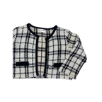 18-24M Cream & Black Tweed Cropped Blazer - Shein