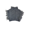 1-2Y Grey Knitted Poloneck Poncho - Real