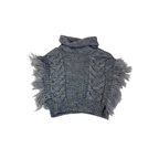 1-2Y Grey Knitted Poloneck Poncho - Real