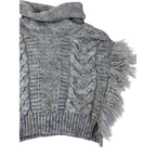 1-2Y Grey Knitted Poloneck Poncho - Real