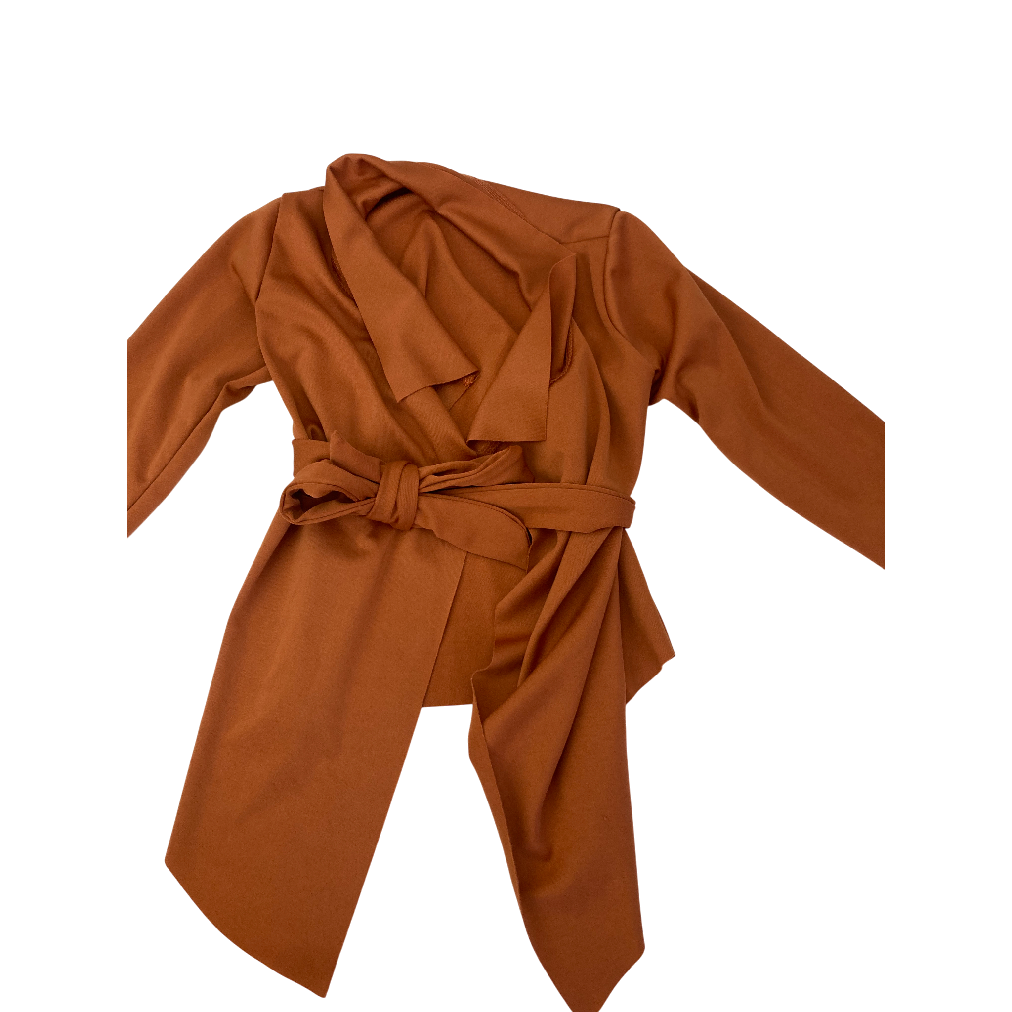 18M Orange Waterfall Stretch Cardigan - Shein