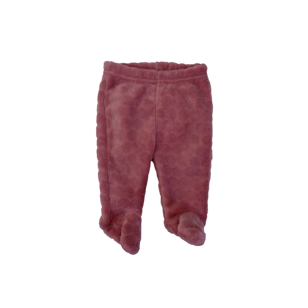 0-3M Coral Fleece Footed Leggings - Cuddlesome