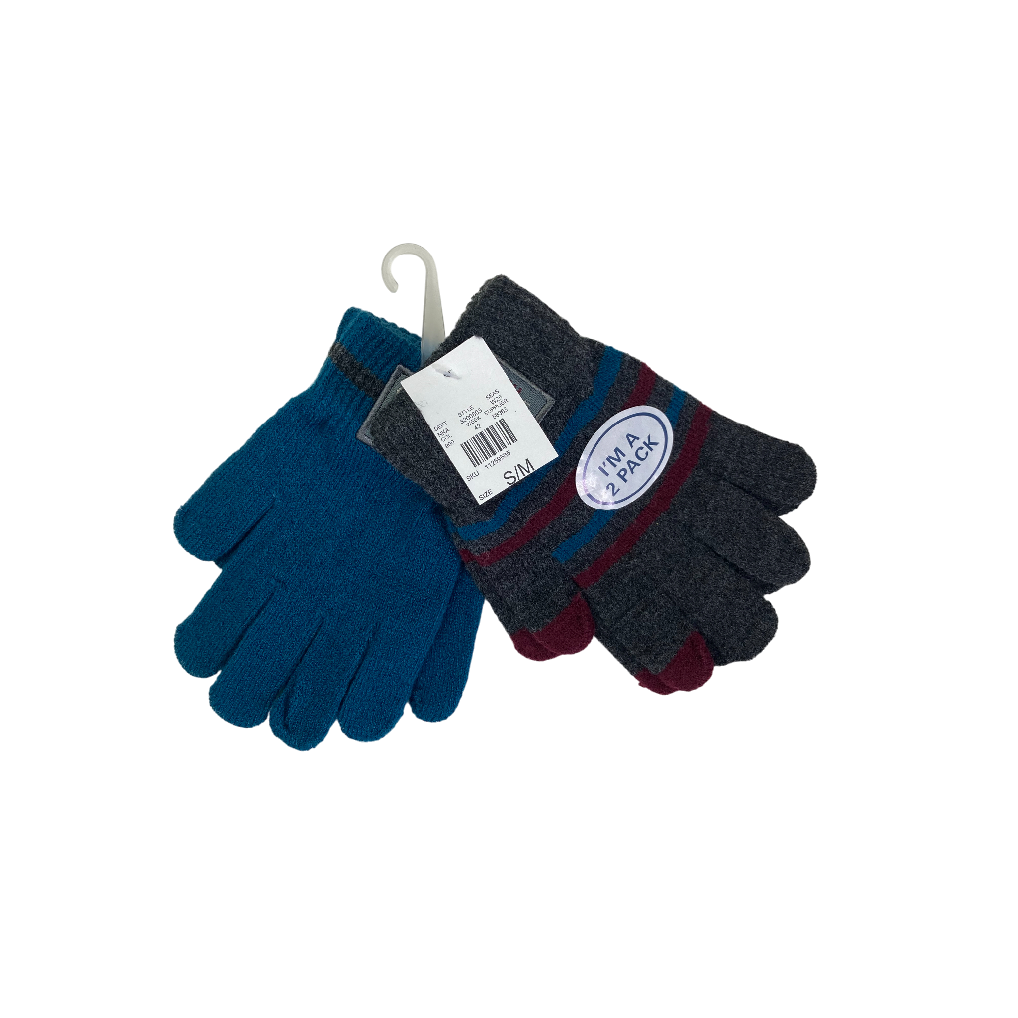 2-3Y Blue & Grey Set Of Two Gloves - Naartjie