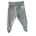 Newborn Mint Cotton Fleece Footed Leggings - Keedo