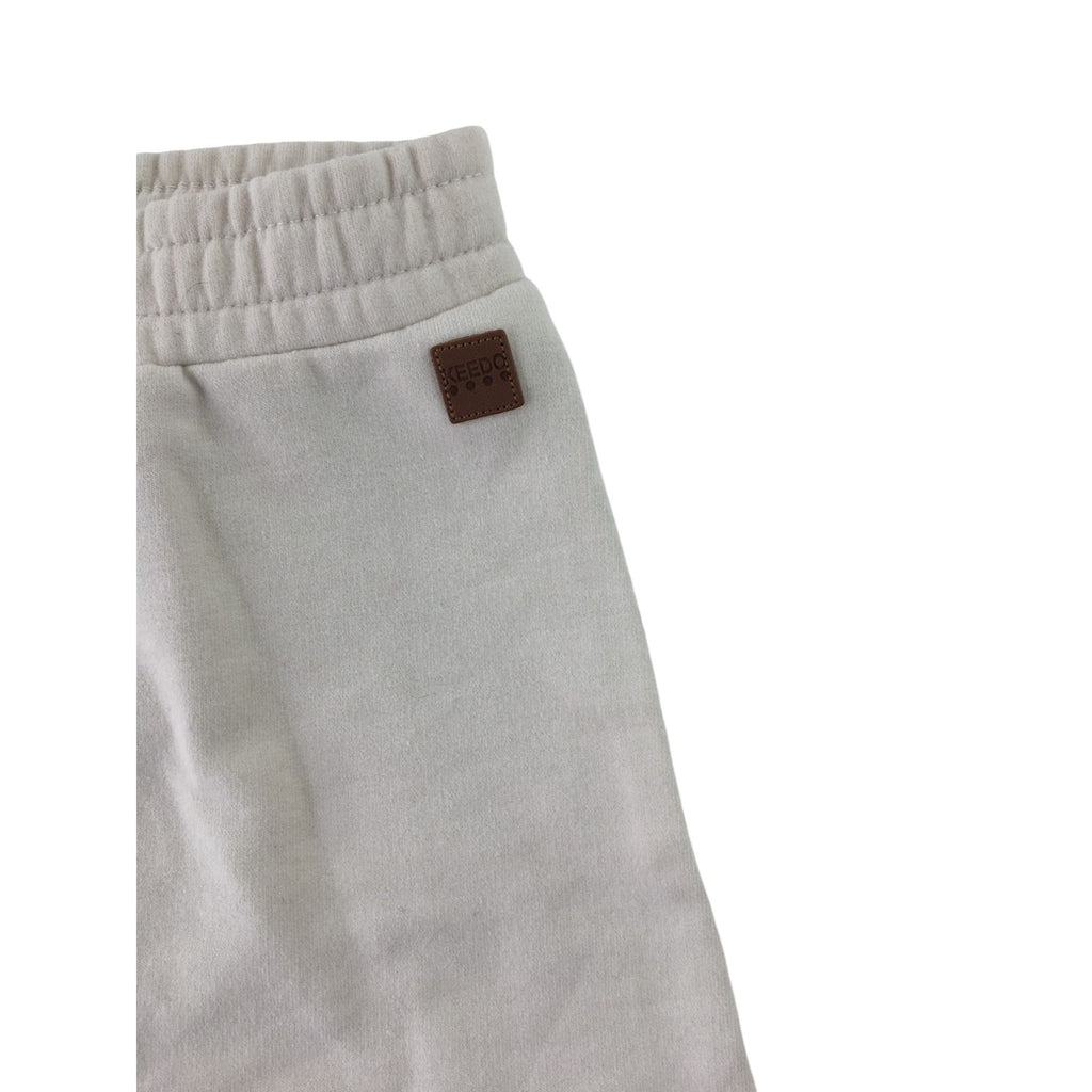 Newborn Cream Cotton Fleece Track Pants - Keedo
