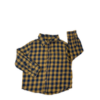 9-12M Mustard & Navy Blue Buffalo Check Shirt - Mango Kids