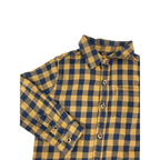 9-12M Mustard & Navy Blue Buffalo Check Shirt - Mango Kids