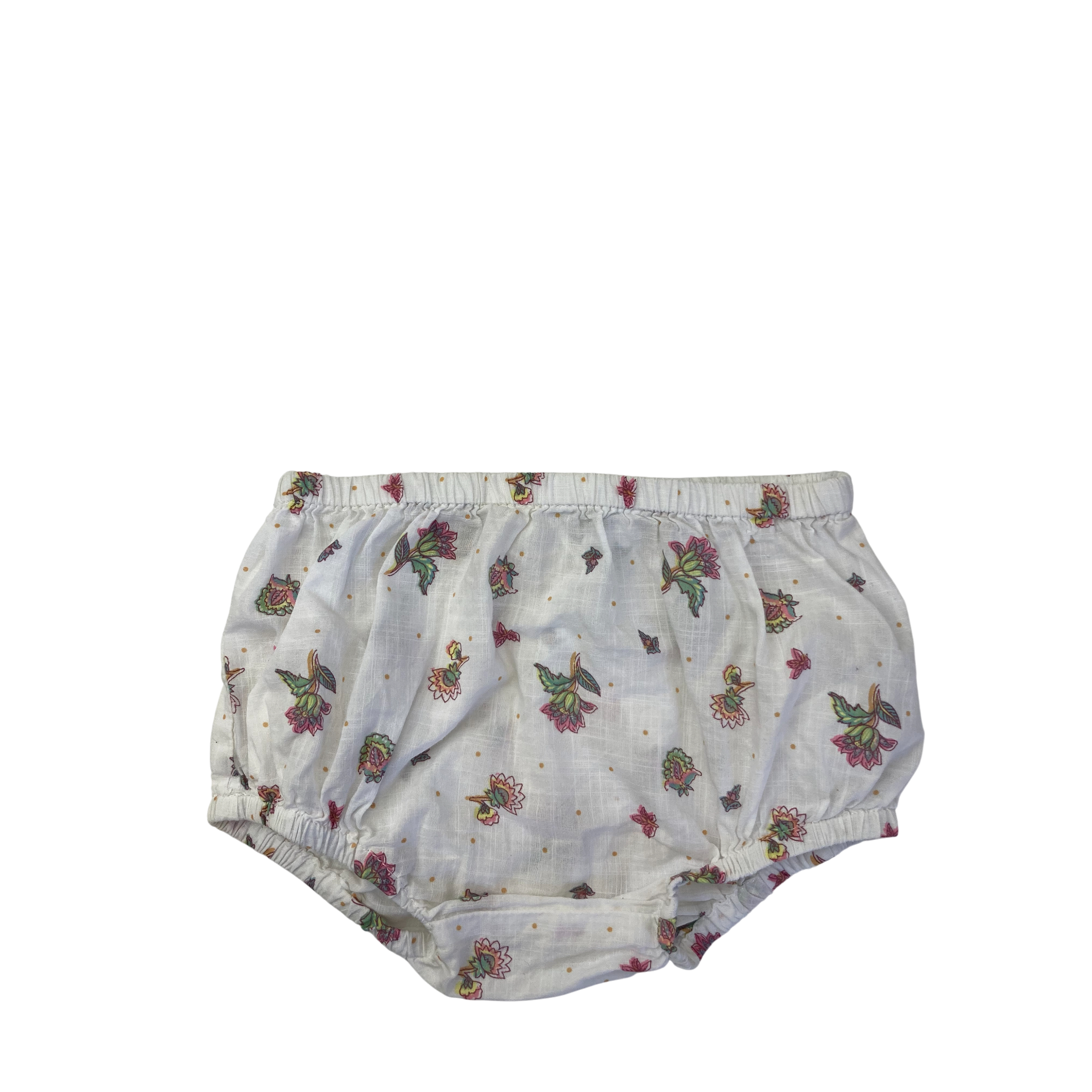 3-6M White Floral Cotton Bloomer - Cotton On