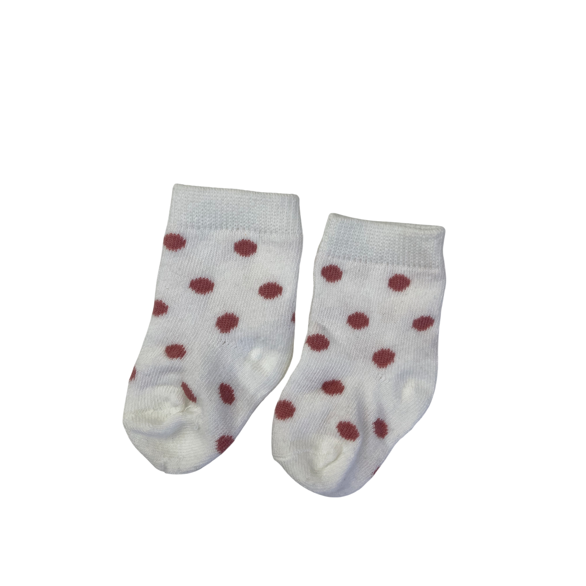 0-3M White & Pink Dotted Socks