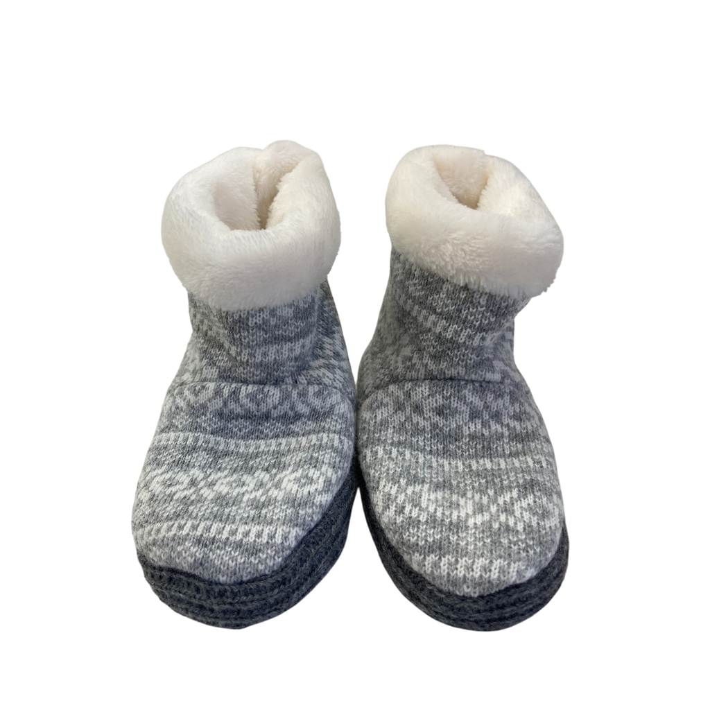 0-3M Grey Knit Fleece Lined Booties