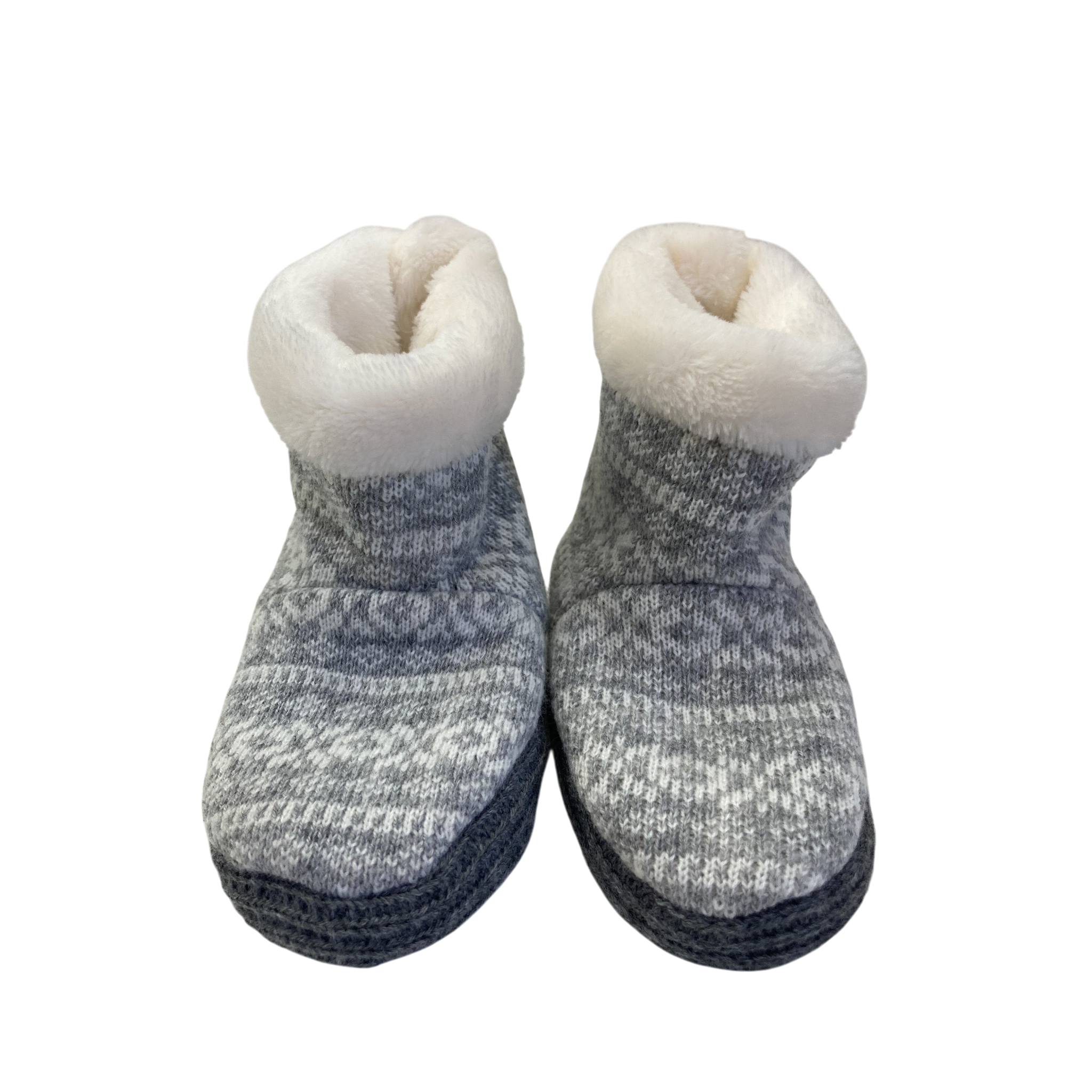 0-3M Grey Knit Fleece Lined Booties