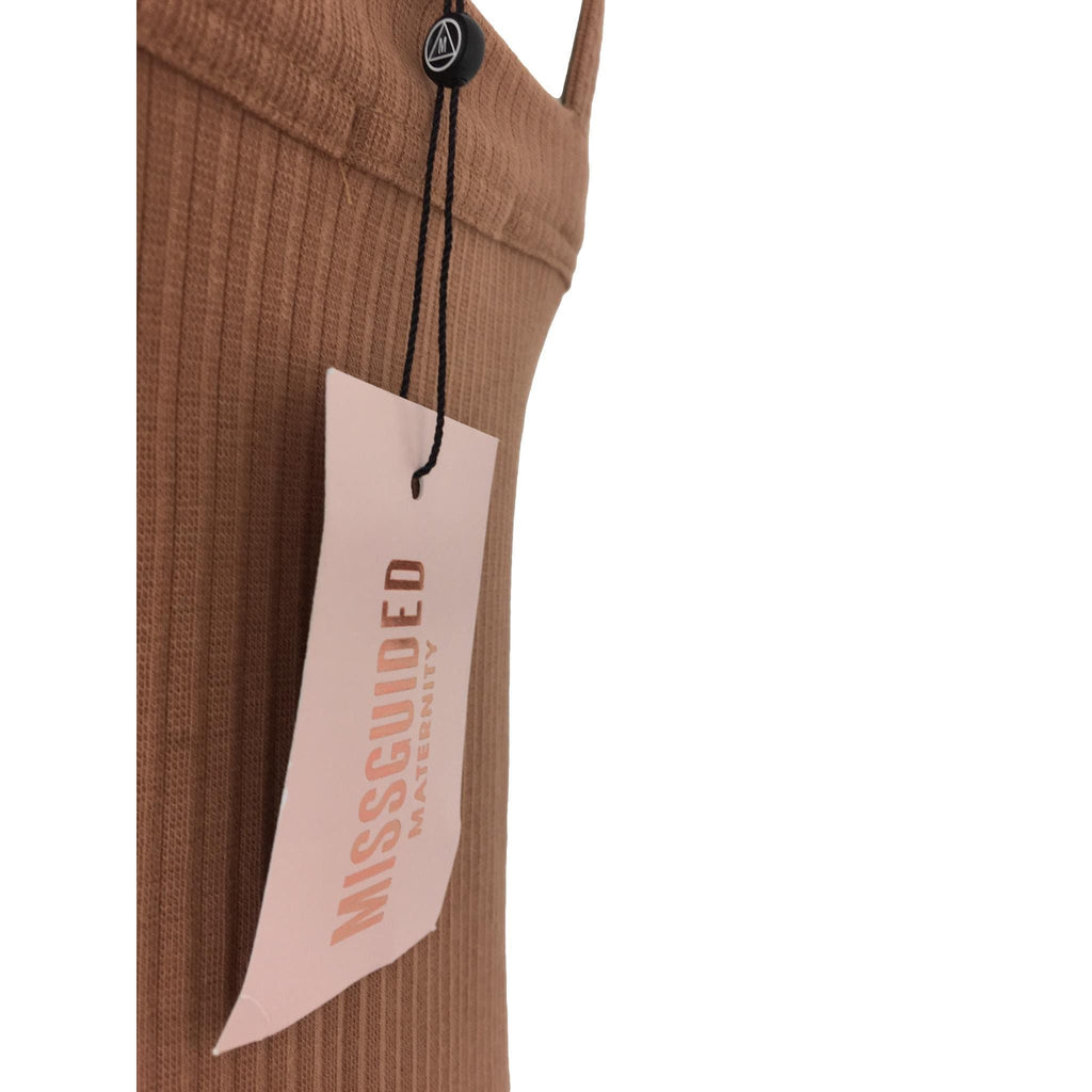 *NEW* UK Size 10 Tan Ribbed Maternity Dress - Missguided
