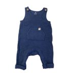 UK 2-4M Dark Blue Organic Cotton Ribbed Overalls - H&M