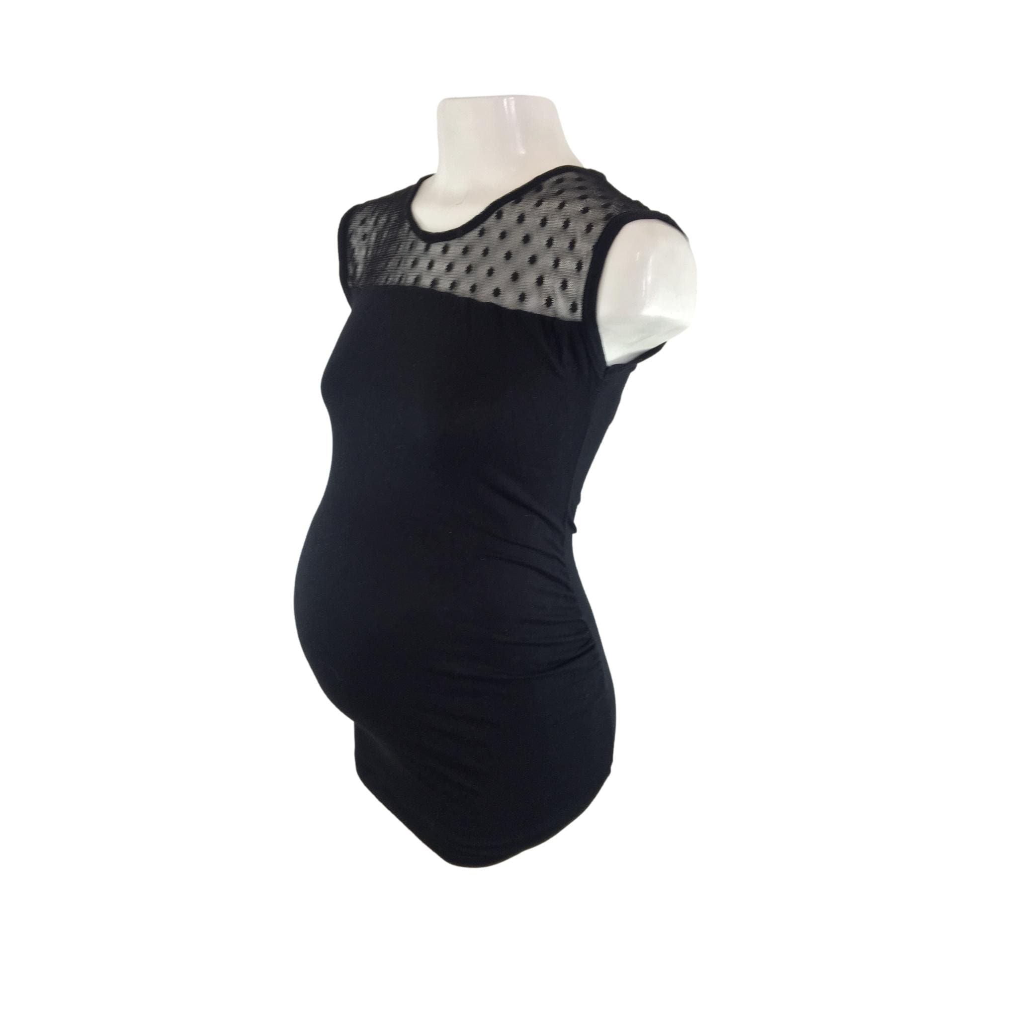 UK 8/10 - Black Lace Detail Summer Maternity Top - Envie de Fraise
