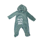 Newborn Mint Green Fleece Zip Onesie - Ackermans