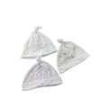 0-6M Grey & White Knotted Elephant Set Of Three Beanies