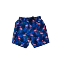6-12M Navy Blue & Pink Flamingo Board Shorts - Clicks