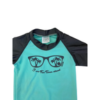 6-12M Aqua & Grey Swim Rash Vest - Keedo
