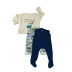 0-3M Cream Top, Navy & Dino Leggings - Ackermans, Mr Price