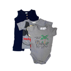 0-3M Navy Blue Romper, Grey Bodysuit & Mickey T Shirt - Mr Price, Cuddlesome