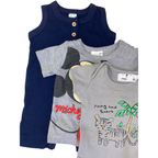 0-3M Navy Blue Romper, Grey Bodysuit & Mickey T Shirt - Mr Price, Cuddlesome