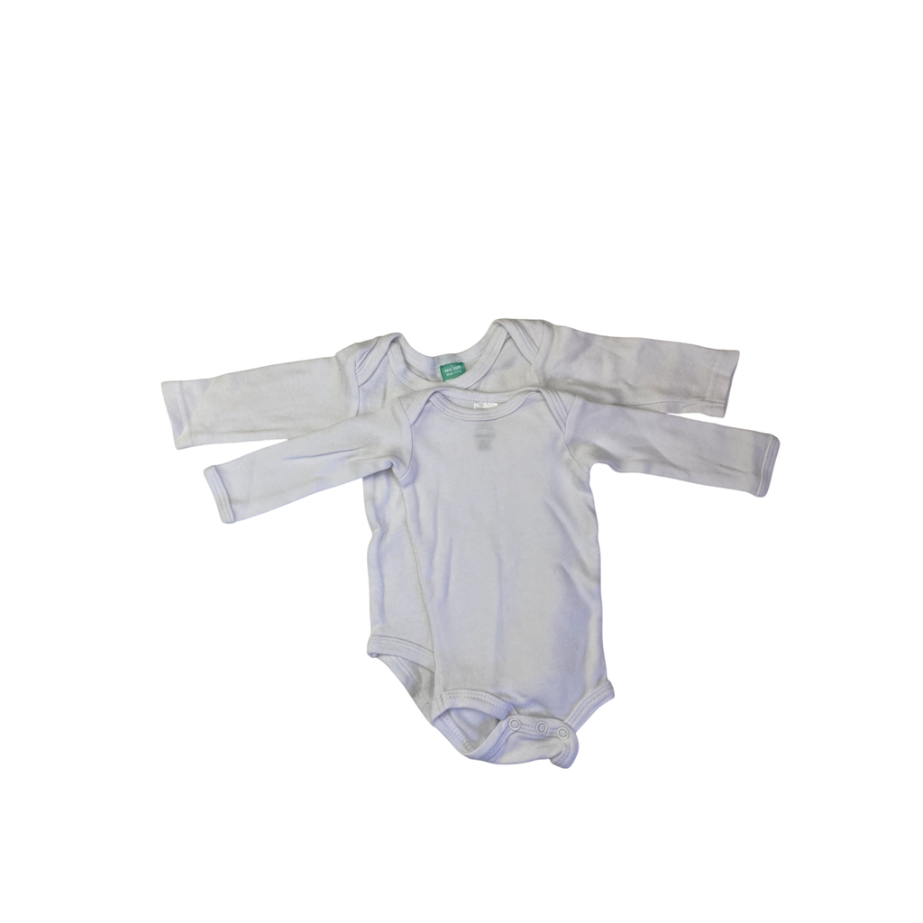 Newborn White Long Sleeve Bodysuit - Jet, Ackermans