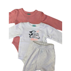 Newborn White & Pink Bodysuits & Leggings - Ackermans