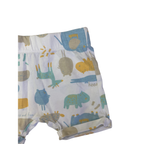 3-6M White & Pastel Animal Shorts - Keedo