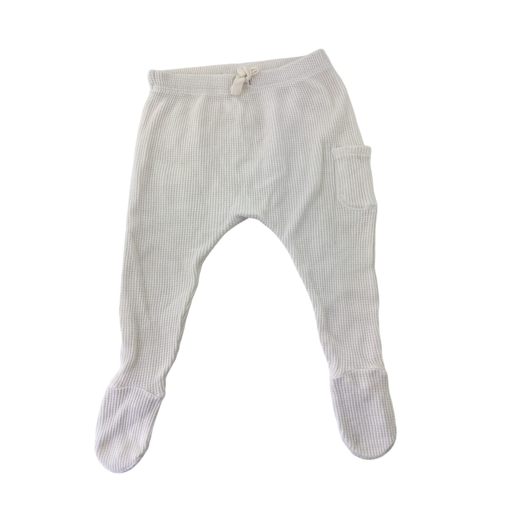 3-6M Cream Waffle Footed Leggings - Zara