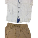 3-6M White Shirt & Beige Shorts - Ackermans