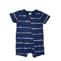 0-3M Navy Blue & Beige Stripe Zip Romper - Ackermans