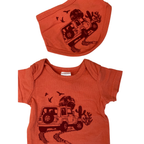 0-3M Orange & Maroon Jeep Print Bodysuit & Bib - OneTwoThree