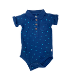 1-3M Navy Blue & Aqua Triangle Golfer Bodysuit - Woolworths