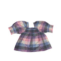 4Y Blue-Purple Check Sophie Puff Sleeve Blouse - Cotton On