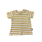 0-3M Mustard Yellow & White Stripe T Shirt - Cotton On