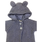 Newborn Navy Blue Knit Hooded Cardigan - Cotton On