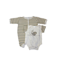 Newborn Cream Stripe Bodysuit & Snap Onesie - Mother's Choice