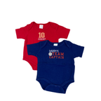 3-6M Red & Blue Sport Bodysuits - Mother's Choice
