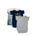 Newborn Cream & Blue Animal Rompers & Bodysuit - Tiny Tots