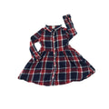 US 12-18M Navy Blue & Red Plaid Shirt Dress - H&M