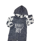 6-9M Grey & White Bear "Mama's Boy" Hooded Onesie - Shein