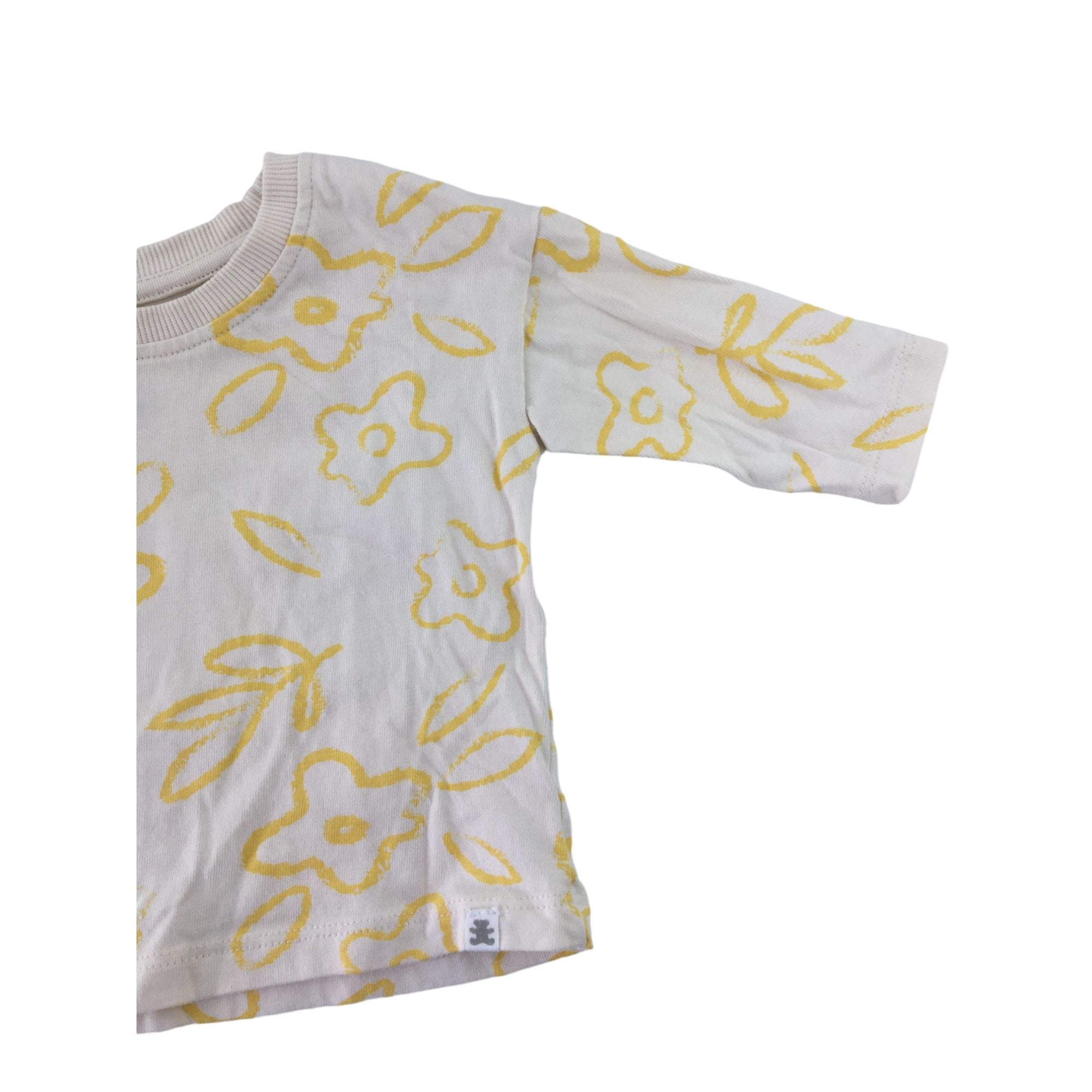1-3M Cream & Yellow Flower Long Sleeve Top - Woolworths