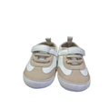 0-3M White & Beige Pleather Soft Sole Sneaker