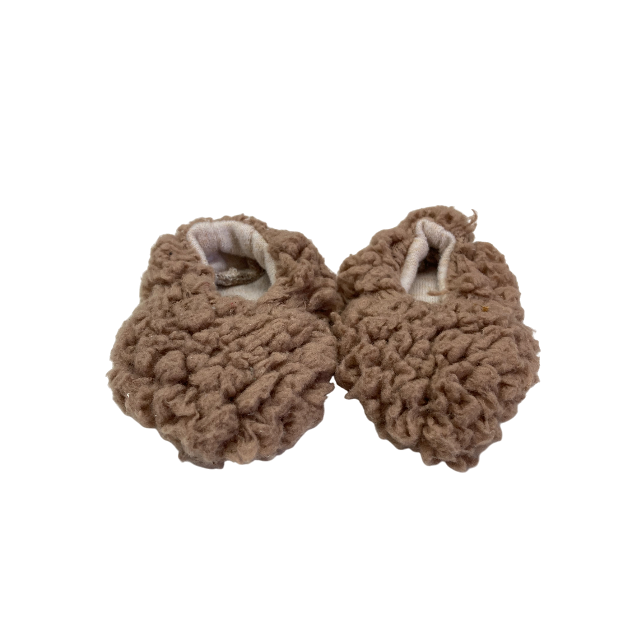 Newborn Brown Teddy Fleece Soft Bootie Slipper