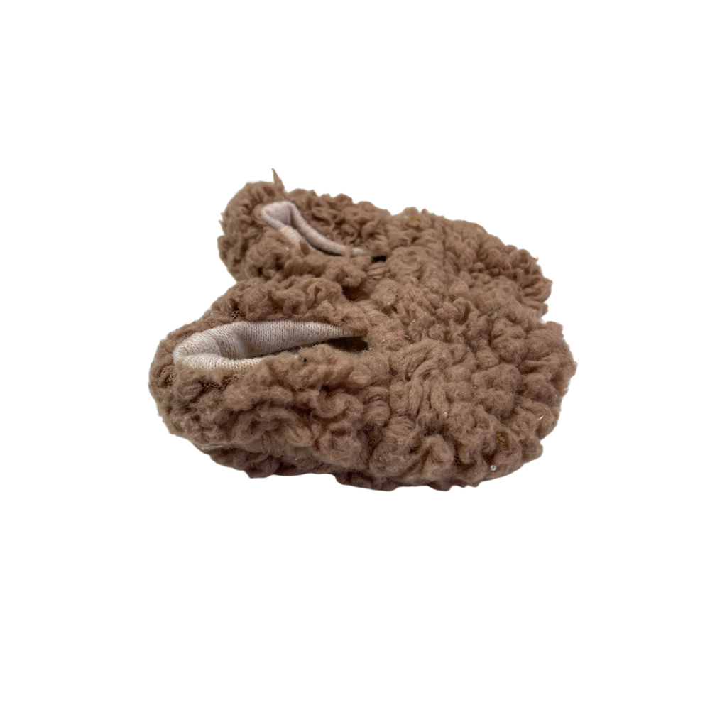 Newborn Brown Teddy Fleece Soft Bootie Slipper
