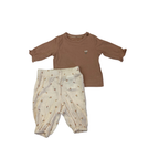 1M Peach & Yellow Tulip Top & Cotton Gauze Pants - Cuddles & Smiles