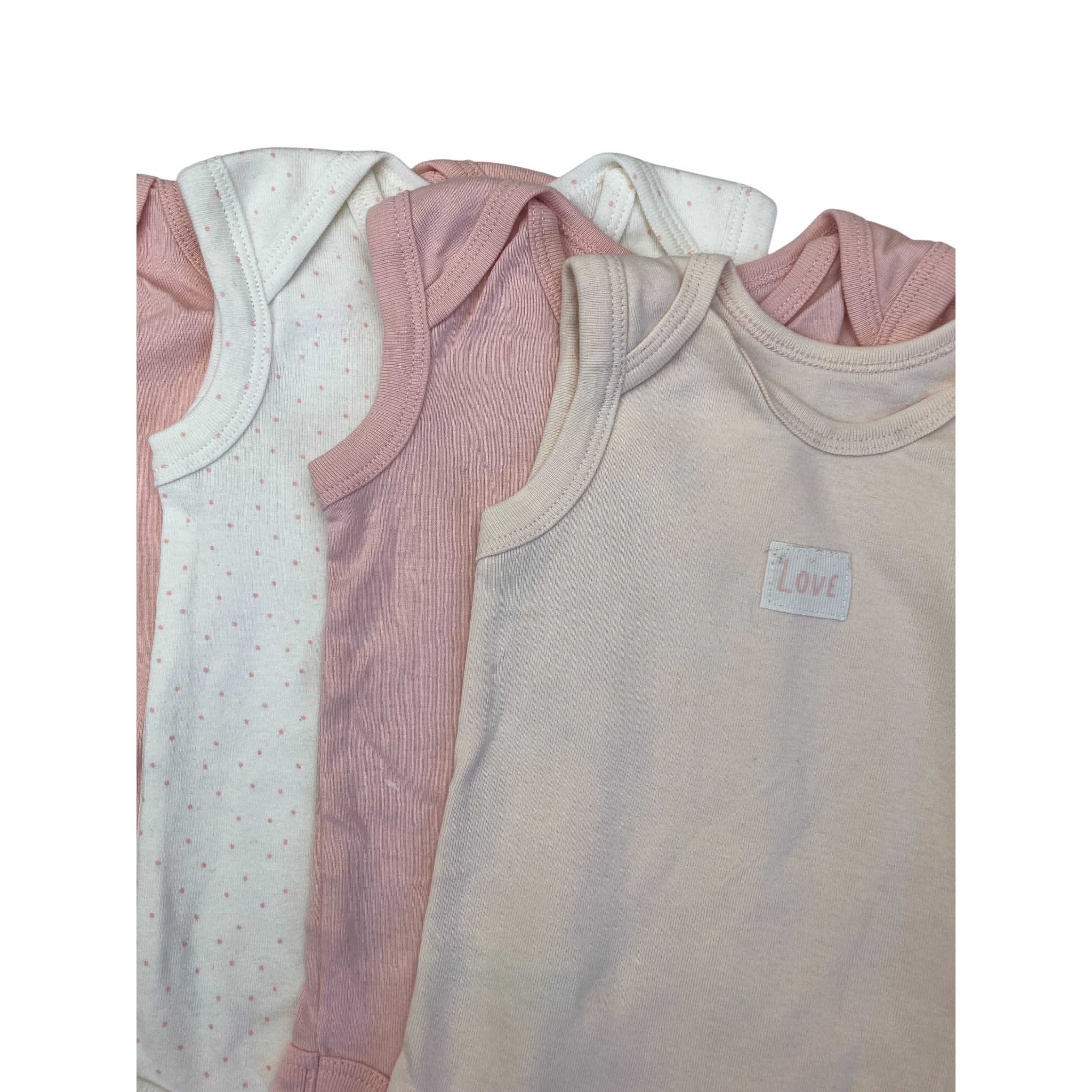 3-6M Pink & Cream Sleeveless Set Of 4 Bodysuits - Woolworths