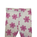 1-3M Cream & Pink Daisy Ribbed Leggings - Woolworths