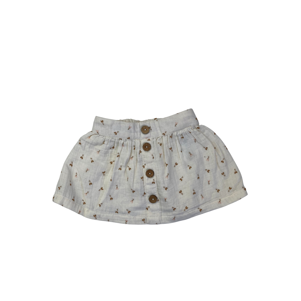 6M Cream Floral Cotton Gauze Skirt - Cuddles & Smiles
